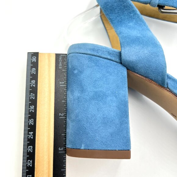 Splendid Womens Size 6 Blue Suede Leather Block Heels Sandals Shoes - Picture 12 of 13